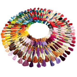 ThreadNanny 100 Colors Embroidery Thread Set - Vibrant Rainbow Skeins for Cross Stitch & Friendship Bracelets