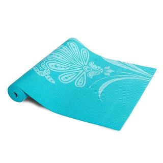 Tone Fitness Yoga Mat with Floral Pattern, Teal , 24 inches x 68 inches