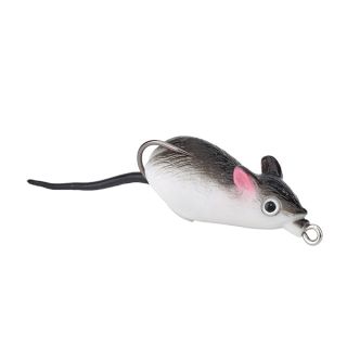 Topwater Mice Lure,Mouse Rat Fishing Lure,1pcs Freshwater Soft Rubber Mouse Mice Fishing Lures Artificial Bait Top Water Tackle Hooks Bass Bait Dual Hooks Tackle(Dark Grey)