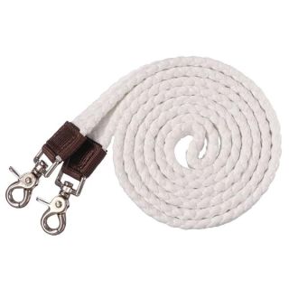 Tough 1 Pro Flat Cotton Roping Reins - White