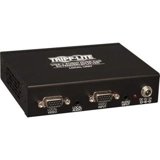 Tripp Lite 4-Port VGA with Audio Over Cat5/Cat6 Extender/Splitter, Box-Style Transmitter with EDID, 1920x1440 at 60Hz, Up to 1000-ft. (B132-004A-2) Black