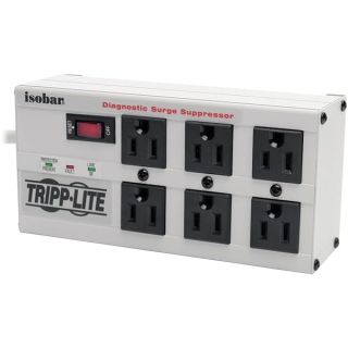 Tripp Lite IBAR6-6D Surge Protector: 6-Outlet Power Strip with 6ft Cord, 3300 Joules & Lifetime Warranty