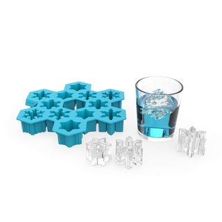 TrueZoo Snowflake Silicone Ice Cube Tray, Novelty Large Mold Makes 12 Snowflake Ice Cubes, Blue, Set of 1