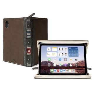 Twelve South BookBook Case for iPad Mini 6 | Hardback Leather Cover with Multi-Angle Viewing and Document/Cable Storage for iPad Pro + Apple Pencil, Vintage Brown