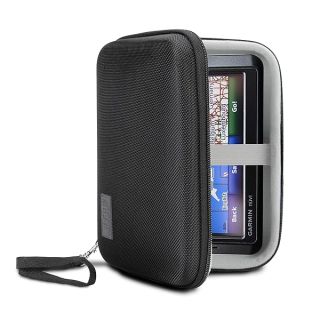 USA Gear Hard Shell Electronic Organizer Travel Case 7.5 Inch - GPS Cases with Accessory Pocket and Water Resistant Exterior Compatible with Garmin GPS, Chargers, and More Electronics - Black