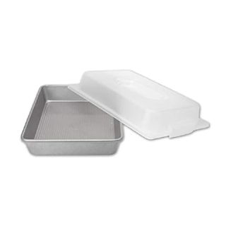 USA Pan 1117RCLD-ST-1 Bakeware Nonstick Rectangular Pan with Lid, 9x13-Inches,White