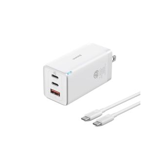 USB C Charger, Baseus 65W USB C Wall Charger, 3 Ports Foldable GaN Charger, Fast Charger for iPhone 15/14/13/12/Pro Max/SE/11/XR/XS, Samsung S22+, MacBook Pro/Air, iPad, Laptops, Pixel 7, Steam Deck