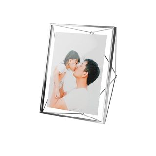 Umbra Prisma Picture Frame, 8x10 Metal Photo Display for Desk or Wall, 8" x 10", Chrome