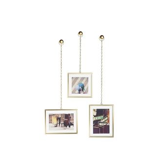 Umbra fotochain photo display, 4" x 6" and 4" x 4", Matte-brass