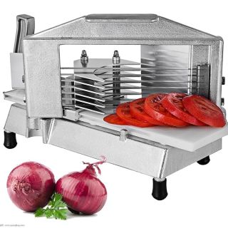 VEVOR Commercial Tomato Slicer 3/16 inch Heavy Duty Tomato Slicer Tomato Cutter with Built-in Cutting Board for Restaurant or Home Use (3/16 inch)