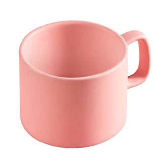 VOBAGA Coffee Mug 11 oz Tea Cup with Flat-Bottom Warming Coffee Milk for Office and Home?Pink