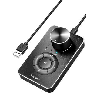 Vaydeer Multimedia Controller Knob: Mic-Mute & Safe Volume Control for USB-C, Compatible with Windows & Mac