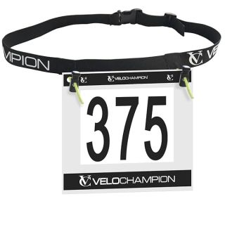 Velochampion Triathlon Running Belt: Elastic, Comfortable and Clip-Fastened. Adjustable Waist Belt for Marathons and Racing