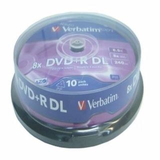 Verbatim 43666 8.5GB 8X Double Layer DVD+R Matt Silver - 10 Pack Spindle