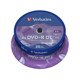 Verbatim 43757 DVD+R 8X DL Matt Silver 25 Pack