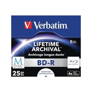 Verbatim 43823 25GB 4X M-Disc BD-R - 5 Pack Jewel Case