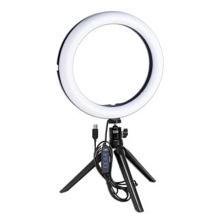 "Vidpro RL-10 LED Ring Light Kit: 10" USB Powered for Portraits, Makeup, Vlogs & YouTube - Adjustable Color Temperature"