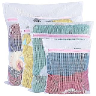 Vivifying Mesh Laundry Bags, 4pcs Durable Coarse Mesh Wash Bags with Zipper for Washing Machine, Delicates, Lingerie, Socks, Shoes and Stuffed Animals