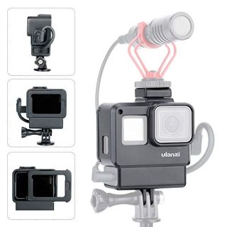 Vlogging Protective Case for GoPro Hero 7/6/5: Cold Shoe Mount & Microphone Adapter for Perfect Filmmaking Setup
