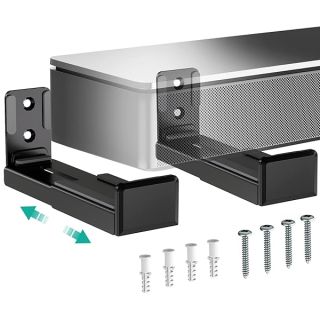 WALI Universal Soundbar Wall Mount, Center Channel Speaker Wall Mount Dual Bracket Hold up to 33 lbs, Arms Extend Adjustment from 3.5 to 6.1 inch (SLK202), Black