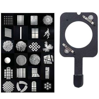 Customizable Bowens Mount Flash Snoot with 24 Gobos & Holder for Stunning Christmas Light Effects