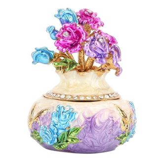 Wal Front Purple Metal Jewelry Organizer & Trinket Box - Stylish Craft Decoration