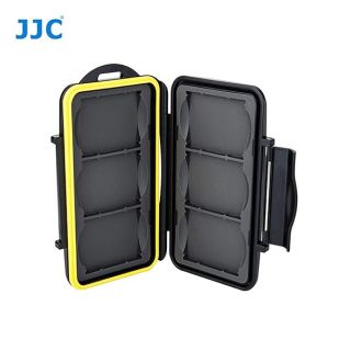 Water Resistant JJC MC-CF6 Memory Card Hard Case for 6 Pcs CF Cards with Lock