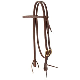 Weaver Leather Working Tack Straight Browband Brass Single Buckle Headstall, Oiled Canyon Rose, 5/8" (10-0720)