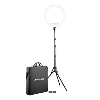 Westcott 18” Bi-Color LED Ring Light Kit with Batteries and Stand Professional Studio Continuous Lighting for Photography, Video Conferencing, Hair &amp; Makeup Salons, Tattoo Studios, YouTube &amp; TikTok