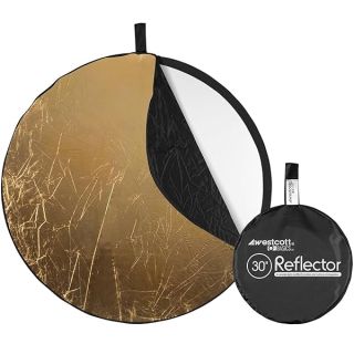 Westcott Collapsible 5-in-1 Reflector with Gold Surface (30") for Photography and Video. Includes Carry Case