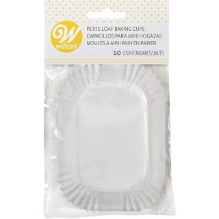 Wilton Petite Loaf Baking Cups - Mini Loaf Baking Cups with Microwave-Safe Paper Ideal for Any Treats and Holding Candy and Nuts, White