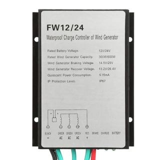 Waterproof Wind Controller 12V/24V for 300W/600W Turbines - Efficient Wind Power Regulator FW12/24