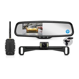 Wireless Backup Camera with 4.3" OEM Look Monitor System, Back up Camera for Cars with IP 68 Waterproof, Rear View Mirror Camera with Super Night Vision for Car,Truck,Van,SUV AUTO-VOX T1400