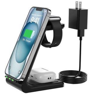 3-in-1 Wireless Charger for Apple Devices: Fast Charging Station for iPhone, Apple Watch & AirPods