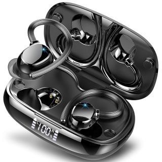 Wireless Earbuds, HiFi Stereo Sport Bluetooth 5.3 in-Ear Headphones with Earhooks, 48H Deep Bass, LED Display, Noise Cancelling, IP7 Waterproof Earphones Built-in Microphone for Running