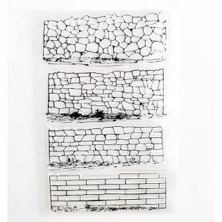 Shop WooYangFun 4 Brick Background Clear Stamps for Card Making & Scrapbooking - 11x16cm