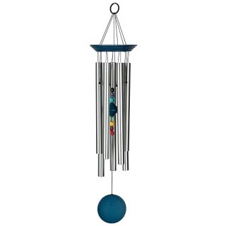"24" Woodstock Chakra Wind Chime - Outdoor Decor for Meditation & Relaxation | Blue Patio & Porch Chime"