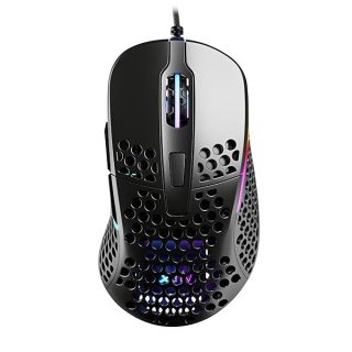 XTRFY M4 RGB, Ultra-Light Wired Gaming Mouse, Ergonomic Design for Right-Handers, Cutting-Edge Pixart 3389 Sensor, Adjustable RGB Lighting, Black Edition