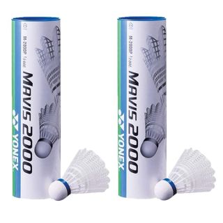 YONEX Mavis 2000 Badminton Medium Speed White Nylon Shuttlecocks, White 2 Tubes