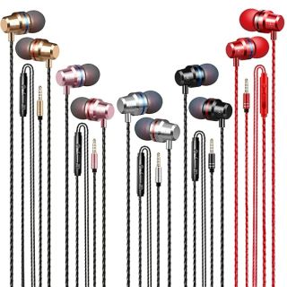 YZXQ 5-Pack Wired Earbuds with Microphone, in-Ear Headphones with HD Sound Quality, Bass Driven Sound, Metal Earphones for iPod, iPad, MP3, Android Phones, 3.5mm