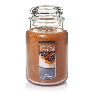 Yankee Candle Salted Caramel Scented, Classic 22oz Large Jar Single Wick, Over 110 Hours of Burn Time, Perfecrt for Gifting