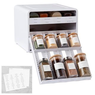 YouCopia SpiceStack Adjustable Spice Rack Organizer, Pull-Down 24-Bottle Seasonings and Spices Holder for Kitchen Cabinet and Pantry Organization with 104 Included Labels