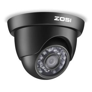 ZOSI 720P HD 1280TVL 1.0MP Hi-Resolution 4 in 1 TVI/CVI/AHD/CVBS CCTV Camera Home Security System Day/Night Vision For HD-TVI, AHD, CVI, and CVBS/960H analog DVR systems(Black)