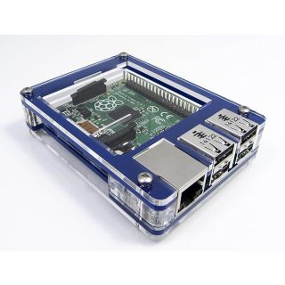 Zebra Case - Raspberry Pi 3B +, Pi 2, Pi B+ and 2B (True Blue) with Heatsinks