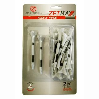 Zero Friction Unisex MAXX 3-Prong 2-3/4 Golf Tees, Grey/Black (24 Tees/Pack) Grey