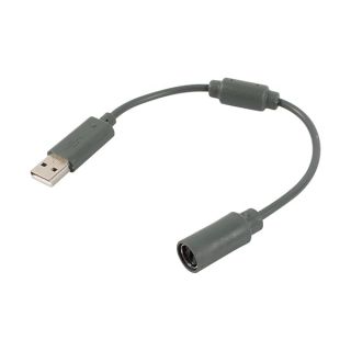 Zerone Wired Controller USB Breakaway Adapter for XBOX 360 - High-Quality Connection Cable (Gray)