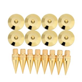 Zerone Speaker Spike Pad Kit, 8 Pairs 6 x 36mm Copper Speaker Spike Isolation Stand with Base Pad Feet Mat for for Speaker, Amplifier, CD DVD Player, Turntable Recorder, Chassis, Instrument