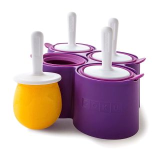 Zoku Round Pop Mold, 4 Easy-release Silicone Popsicle Mold With Sticks and Drip-guards, BPA-free