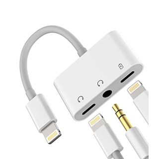 Zoyuzan 3-in-1 Headphone Adapter: Fast Charging & Hi-Fi Audio for iPhone 14 & iPad - Ultimate Earphone Splitter