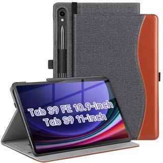 ZtotopCases for Samsung Galaxy Tab S9 FE 5G 10.9 Inch/Tab S9 11 Inch Case 2023, Premium PU Leather Business Folio Folding Stand Cover, Auto Sleep/Wake&Multiple Viewing Angles, Support S Pen,DenimBlack